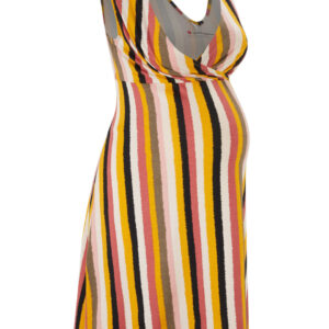 Sukienka ciążowa i do karmienia LENZING™ ECOVERO™ bonprix w kolorowe paski krótka.