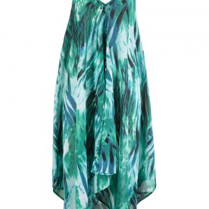 Sukienka plażowa bonprix zielono-turkusowy z nadrukiem