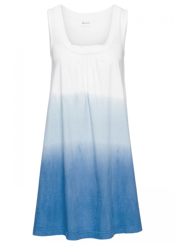 Sukienka plażowa bonprix biało-niebieski