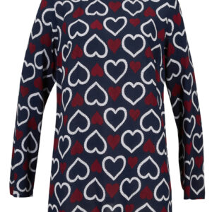 Bluzka tunikowa z przyjaznej dla środowiska wiskozy bonprix ciemnoniebiesko-czerwony