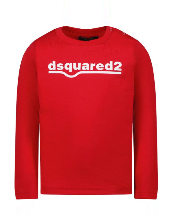 DSQUARED2 KIDS - Czerwona bluzka z białym logo 0-3 lata