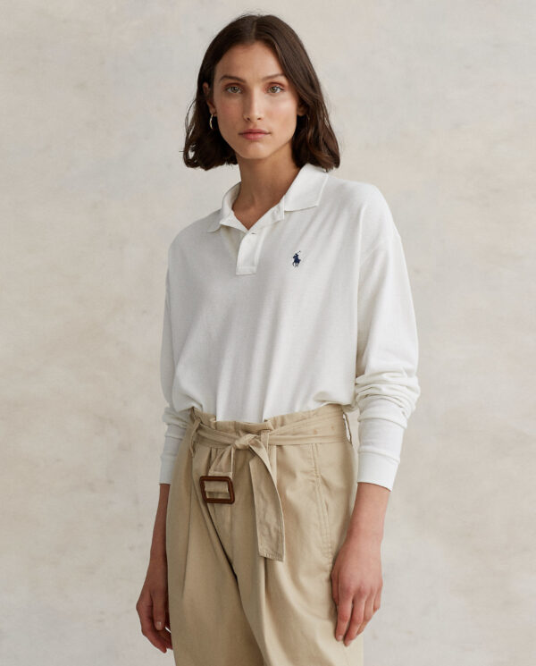 RALPH LAUREN - Biała bluzka Polo Straight fit