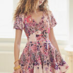 HEMANT & NANDITA - Sukienka mini Leah. Kwiaty Różowy / Fioletowy