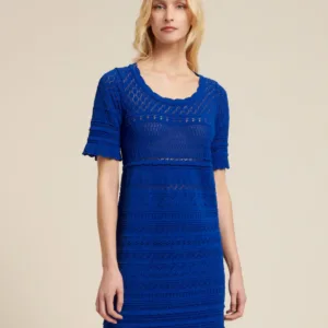 LUISA SPAGNOLI - Niebieska koronkowa sukienka Case.