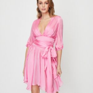 Sukienka rozkloszowana w kolorze Różowy / Fioletowy.