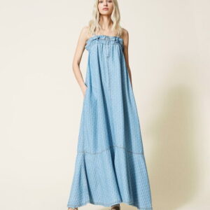 długa sukienka Twinset kolor niebieski