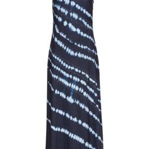 długa sukienka bonprix kolor ciemnoniebiesko-biel wełny z nadrukiem
