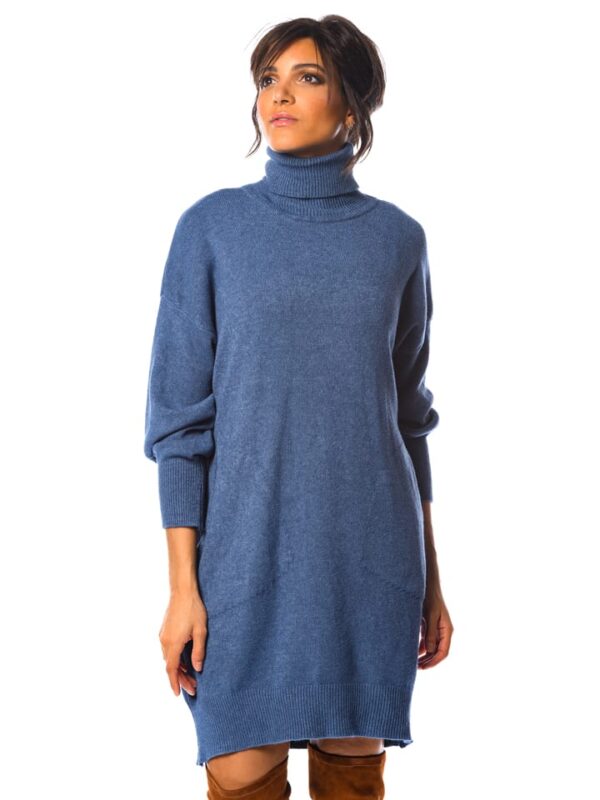 So Cachemire Sukienka dzianinowa "Levi" w kolorze niebieskim rozmiar: M.