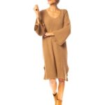 So Cachemire Sukienka dzianinowa "Cleo" w kolorze jasnobrązowym rozmiar: M.