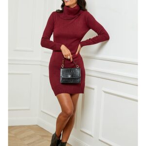 Soft Cashmere Sukienka dzianinowa w kolorze bordowym rozmiar: 38/40.