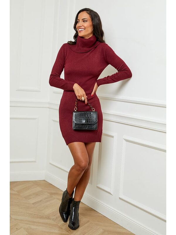 Soft Cashmere Sukienka dzianinowa w kolorze bordowym rozmiar: 38/40.
