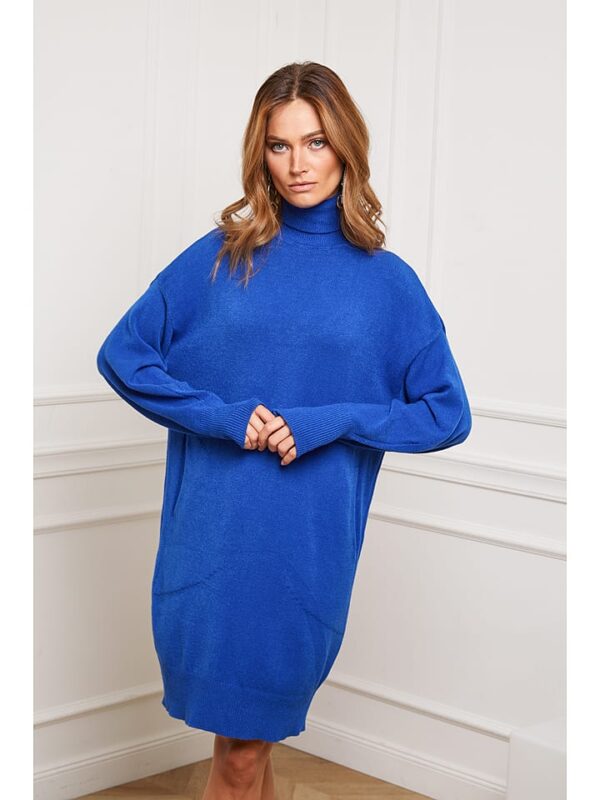 Joséfine Sukienka dzianinowa "Landreau" w kolorze niebieskim rozmiar: S.