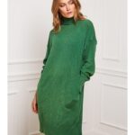 Joséfine Sukienka dzianinowa "Landreau" w kolorze zielonym rozmiar: S.