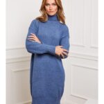Joséfine Sukienka dzianinowa "Landreau" w kolorze niebieskim rozmiar: L.