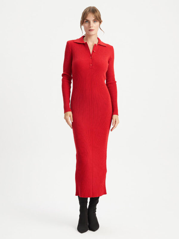 BGN Sukienka dzianinowa w kolorze czerwonym rozmiar: 34.