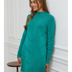 Soft Cashmere Sukienka dzianinowa w kolorze zielonym rozmiar: 34/36.