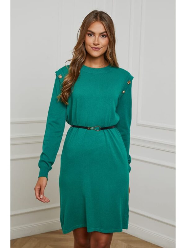 Soft Cashmere Sukienka dzianinowa w kolorze zielonym rozmiar: 38/40.