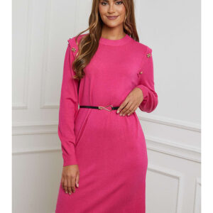 Soft Cashmere Sukienka dzianinowa w kolorze różowym rozmiar: 38/40.