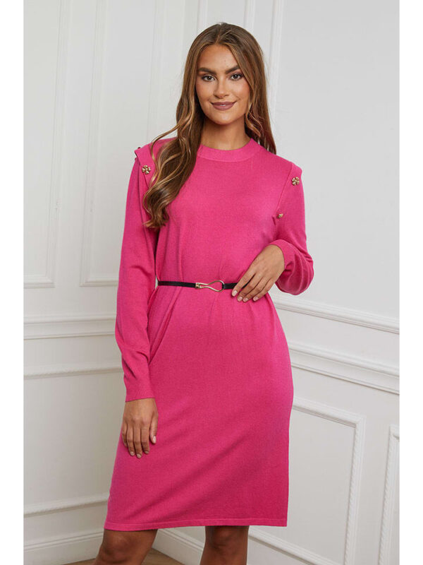 Soft Cashmere Sukienka dzianinowa w kolorze różowym rozmiar: 38/40.