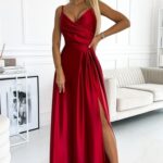 Sukienka Model Chiara 299-14 Red Satyna - Numoco