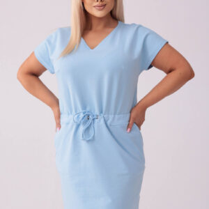 Błękitna dresowa sukienka Bianca PLUS SIZE XXL WIOSNA