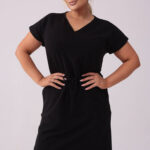 Dresowa czarna sukienka Bianca PLUS SIZE XXL WIOSNA