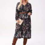 Overise'owa sukienka Oli z roślinnym printem PLUS SIZE XXL OVERSIZE