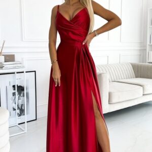Sukienka Model Chiara 299-14 Red Satyna - Numoco