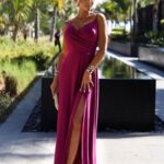 Sukienka Model Chiara 299-19 Fuksja Brokat - Numoco